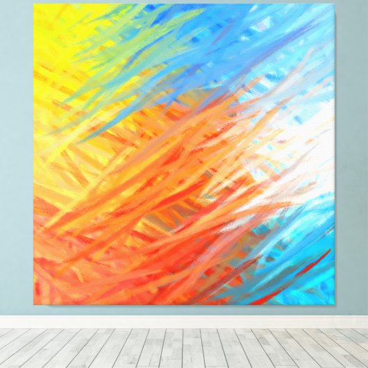 Abstrakte Kunstmalerei in mehreren Farben 4 Leinwanddruck (Insitu (Holzboden))