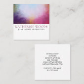 Abstrakte Kunstmalerei Interieur Designer Red Viol Quadratische Visitenkarte (Vorne/Hinten)