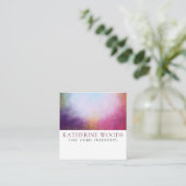 Abstrakte Kunstmalerei Interieur Designer Red Viol Quadratische Visitenkarte (Stehend Vorderseite)