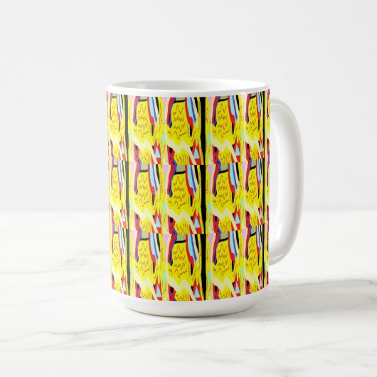 Abstrakte Kunstmalerei Kaffeetasse (VorderseiteRechts)