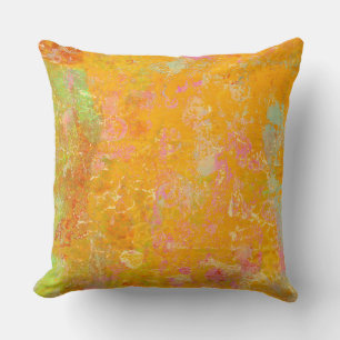 Abstrakte Kunstmalerei Orange Yellow Pink Red Gree Kissen