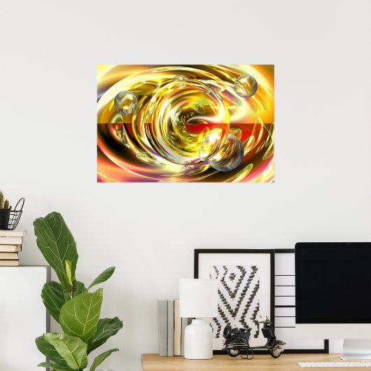 Abstrakte Kunstmalerei - Plakatwerbung Poster (Heimbüro)