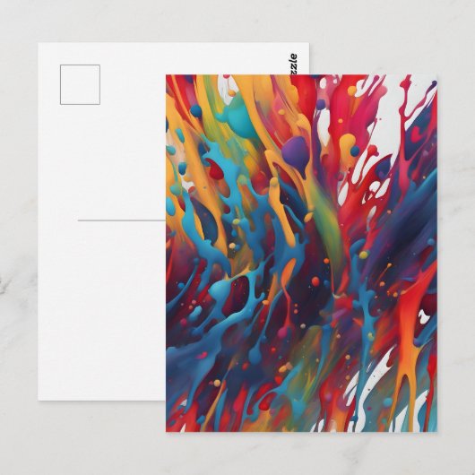 Abstrakte Kunstmalerei Postkarte (Vorne/Hinten)