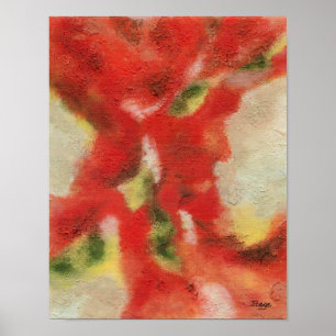 Abstrakte Kunstmalerei Rot Orange Gelb Textur Poster