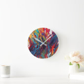 Abstrakte Kunstmalerei Runde Wanduhr (Zuhause)