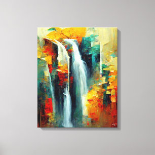 Abstrakte Kunstmalerei Wasserfall Leinwanddruck
