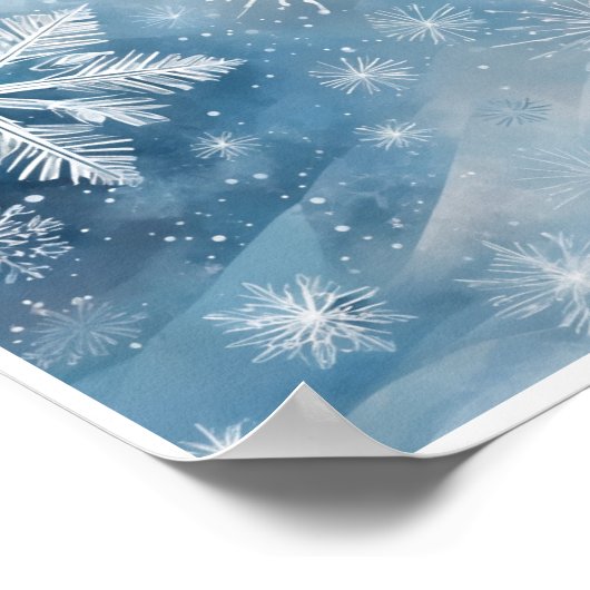 Abstrakte Kunstmauer Poster Winter Wunderland Kind (Ecke)