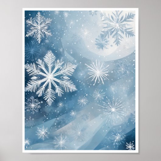 Abstrakte Kunstmauer Poster Winter Wunderland Kind (Vorne)