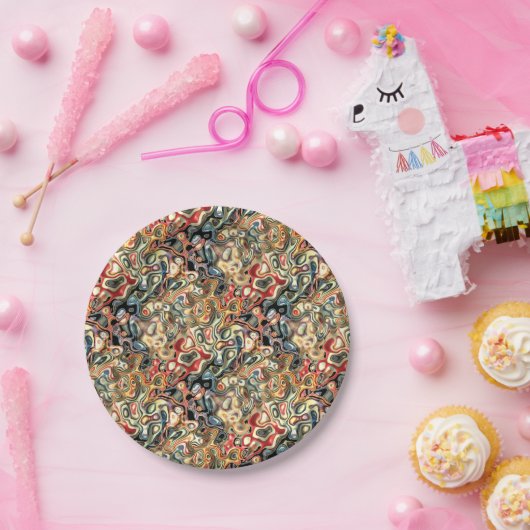 Abstrakte Kunstpapierplatte Pappteller (Party)