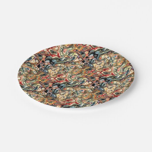 Abstrakte Kunstpapierplatte Pappteller (Schrägansicht)