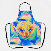Abstrakte KunstPasta Neon Cat Art Schürze (Vorderseite)