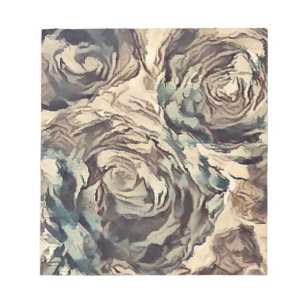 Abstrakte Kunstpinsel strukturierte Rosen drucken Notizblock