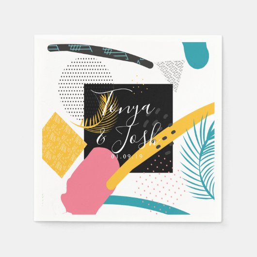 abstrakte Kunstsammlung der 90er Jahre Serviette (Vorderseite)