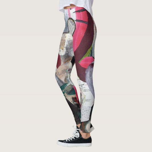 Abstrakte Kunstsammlung handbemalt Leggings (Links)