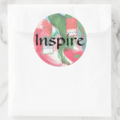 abstrakte Kunstsammlungen, gemischte Medien und Aq Runder Aufkleber (Tasche)