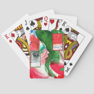abstrakte Kunstsammlungen, gemischte Medien und Aq Spielkarten