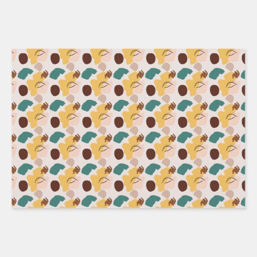 Abstrakte Kunstschattierungen aus braunen Umschlag Geschenkpapier Set (Vorderseite)