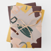 Abstrakte Kunstschattierungen aus braunen Umschlag Geschenkpapier Set (Beispiel)