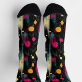 Abstrakte Kunstsocken in Rosa, Gelb und Aquamarin Socken (Oben)