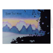 abstrakte Kunstsonne über Berglandschaft (Vorderseite (Horizontal))