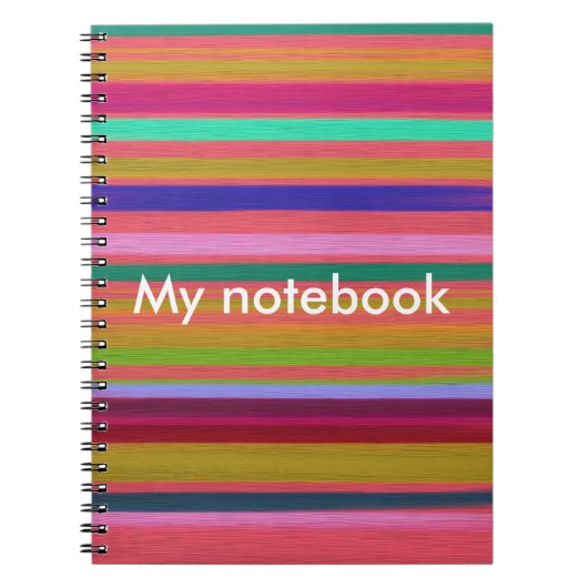 Abstrakte Kunststreifen aus Regenbogen, individuel Notizblock (Vorderseite)
