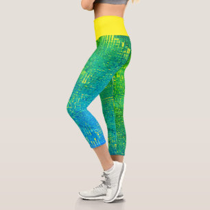 Abstrakte Kunsttextur Blass Türkis Capri Leggings