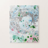 Abstrakte Kunstvorlage Moderne rosa blaue Farbe Puzzle (Vertikal)