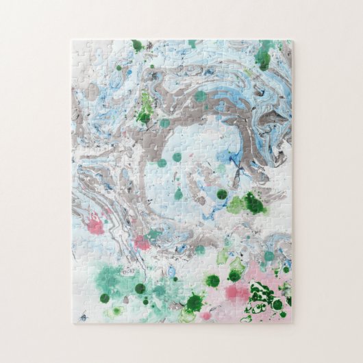 Abstrakte Kunstvorlage Moderne rosa blaue Farbe Puzzle (Vertikal)