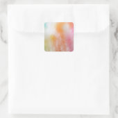 Abstrakte Kunstvorlage Rosa Gelbe Blauer Blauer Quadratischer Aufkleber (Tasche)