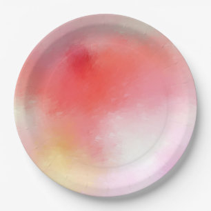 Abstrakte Kunstvorlage Rosa orange Gelb Pappteller