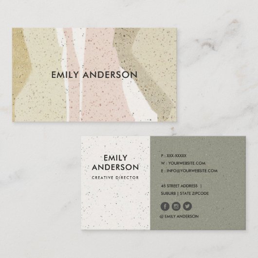 ABSTRAKTE KUNSTWELLEN AUS GEWÜNSCHTEM SUBTLE VISITENKARTE (Vorne/Hinten)