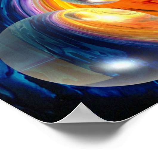 abstrakte Kunstwerke, rot-gelb-grün Poster (Ecke)