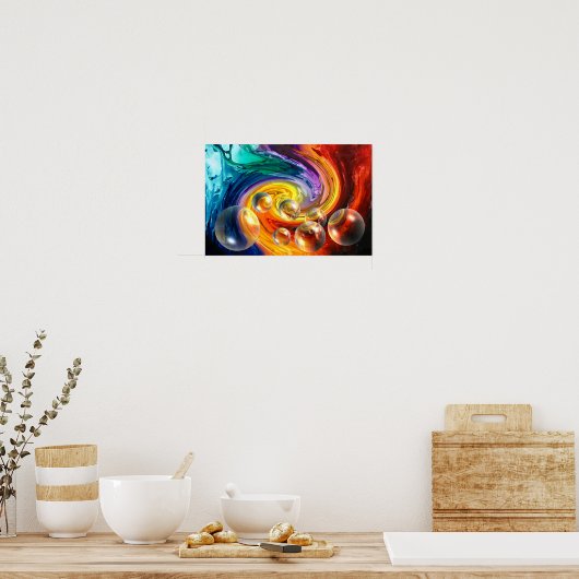 abstrakte Kunstwerke, rot-gelb-grün Poster (Küche)