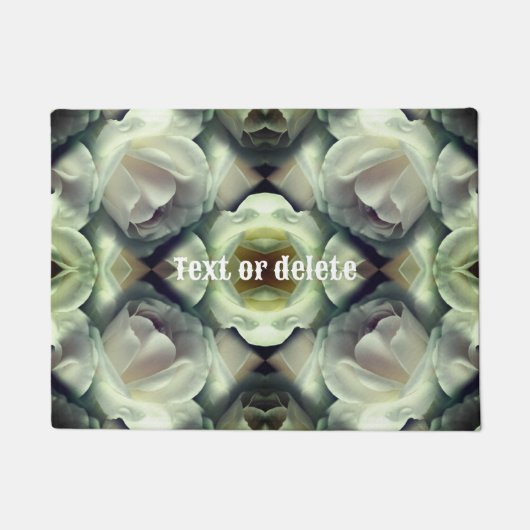 Abstrakte Kunstwerke von White Rose Personalisiert Fußmatte (Vorderseite)