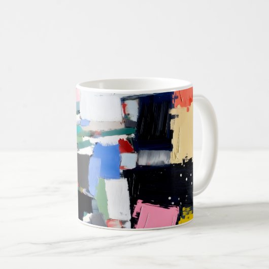 Abstrakte Kunstwerkkomposition Kaffeetasse (VorderseiteRechts)