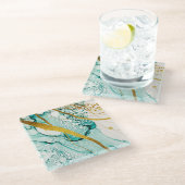 Abstrakte Kunstwolken: Lichtdurchlässige Tinte Glasuntersetzer (Schrägansicht)