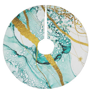 Abstrakte Kunstwolken: Lichtdurchlässige Tinte Polyester Weihnachtsbaumdecke