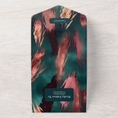 Abstrakte Kupfer dunkelgrün staubige rosa Hochzeit All In One Einladung (Außenbereich)