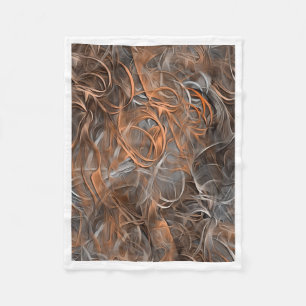 Abstrakte Kupfer- und Grau-Wirbel Kuschel-Fleece-D Fleecedecke