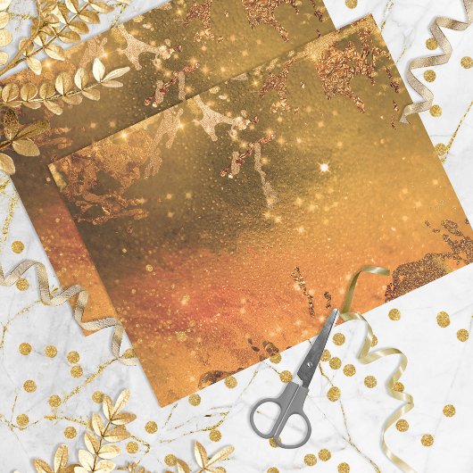 Abstrakte Kupferbronze Funkelnd Moderne Glam Chic Seidenpapier