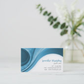 Abstrakte Kurven - Blau Visitenkarte (Stehend Vorderseite)