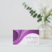 Abstrakte Kurven - lila Visitenkarte (Stehend Vorderseite)