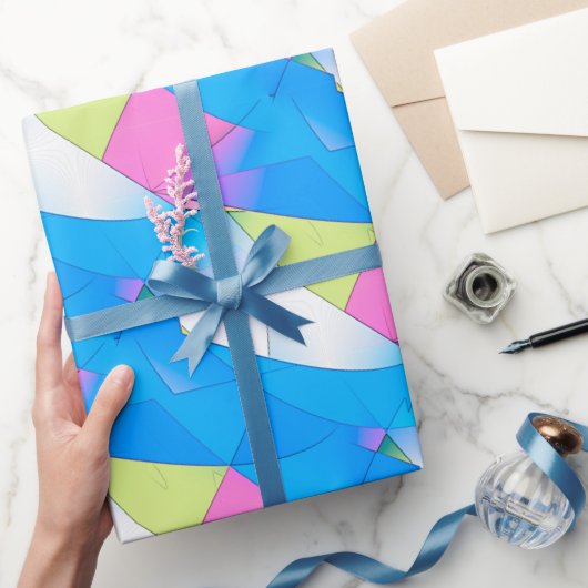 Abstrakte Kurven Minimalistisches Muster Geschenkpapier (Schenken)