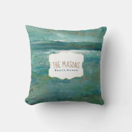 Abstrakte Küste Aquamarine Kunst Kissen