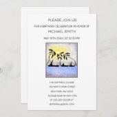 Abstrakte Küste Vollmond Segeln Geburtstag Einladung (Vorne/Hinten)