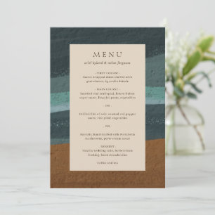 Abstrakte Küsten-Chic-Moderne Hochzeit Menükarte