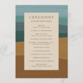 Abstrakte Küsten-Chic-Moderne Hochzeit Programm (Vorderseite)