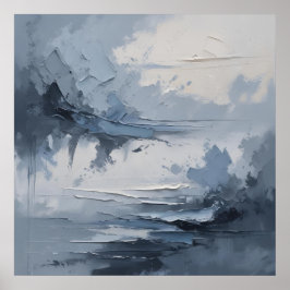 Abstrakte Küstennähe - Textured Ocean & Sky i Poster