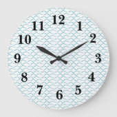 Abstrakte Küstenwaage Muster Große Uhr (Vorderseite)