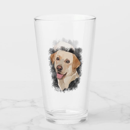 Abstrakte Labrador Art Glas (Rückseite)